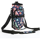Nuovoware Water Bottle Carrier Bag,25oz/40oz/64oz Bottle Pouch Holder,Adjustable Shoulder Hand Strap 2 Pocket Sling Neoprene Sleeve Sports Accessories for Hiking Travelling Camping