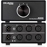 DoukAudio XLR Audio Switcher 3-In-1-Out: Balanced Passive Selector Stereo Converter for Multi Source Comparison Gold Plated Shielded Aluminum Studio HiFi Audiophile
