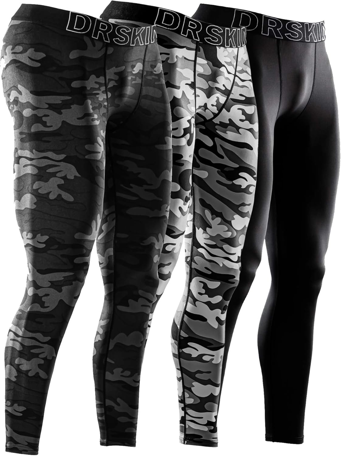 DRSKIN 1, 2 or 3 Pack Men’s Compression Pants Dry Sports Baselayer Running Workout Tights Leggings Yoga Thermal : Clothing