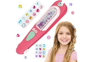 Aooess Hair Gem for Girls Styling Tool Kit: Hair Gem Stamper 24 Reusable Rhinestones, Gems Stapler for Girls for Party & Daily Fun, Birthday Gifts Toys for Girl Ages 3 4 5 6 7 8