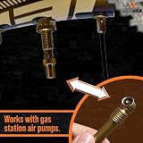 Mobi Lock 5 Pcs Brass Presta to Schrader Valve Adapters with Caps view 4