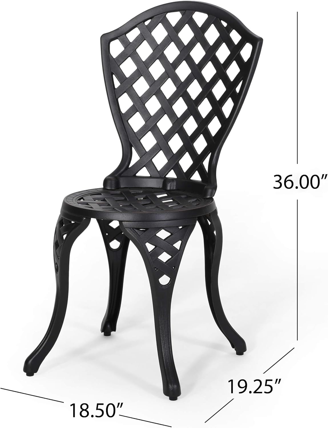 Christopher Knight Home La Sola Metal Outdoor Bistro Set, Black With Bronze: Garden & Outdoor