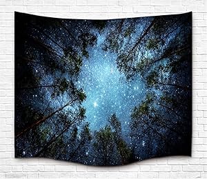 Forest Starry Tapestry Wall Tapestry Wall Hanging Galaxy Tapestry Hippie Milky Way Tapestry Sky Tapestry Tree Tapestry Night Sky Tapestry Mandala Bohemian Tapestry forBedroom Dorm Decor