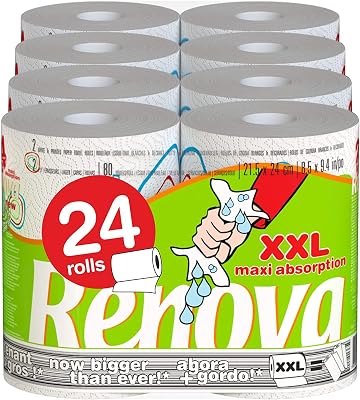 Rolo de Cozinha Duplo Decorado - 12 pacotes de 2 rolos - Total de 24 rolos