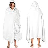 COTTON CRAFT Giant Hooded Towel – Oversized Extra Large 35 x 70 - Heavyweight 600 GSM Towel with Hood for Adults - 100% Cotton Ringspun Terry Pool Beach Bath Sheet Wrap - Soft Plush Absorbent – White