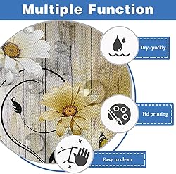 AAtter Yellow Floral Shower Curtain Standard Rustic