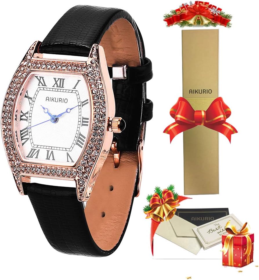 AIKURIO Women Classic Watch Analog Quartz with Leather Strap 30M Waterproof AKR005