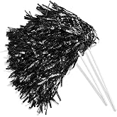 Anderson's Metallic Black Foil Textured School Spirit Shakers- Pack of 10 | Anderson's Premium Cheerleader Pom Poms, Football, Basketball, Homecoming, Team Party, Dance, Club, Performance, Celebration