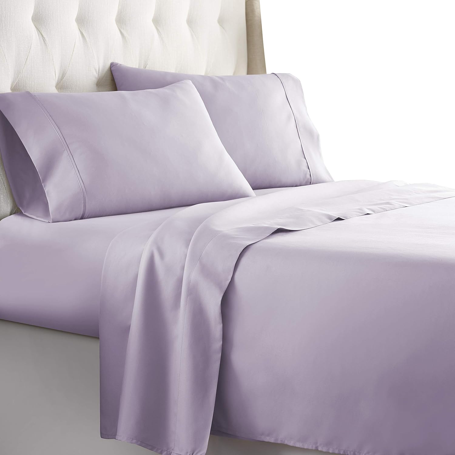 HC Collection Bed Sheets Set, HOTEL LUXURY 1800 Series Platinum Collection Bedding Set, Deep Pockets, Wrinkle & Fade Resistant, Hypoallergenic Sheet & Pillow Case Set (Queen, White): Home & Kitchen