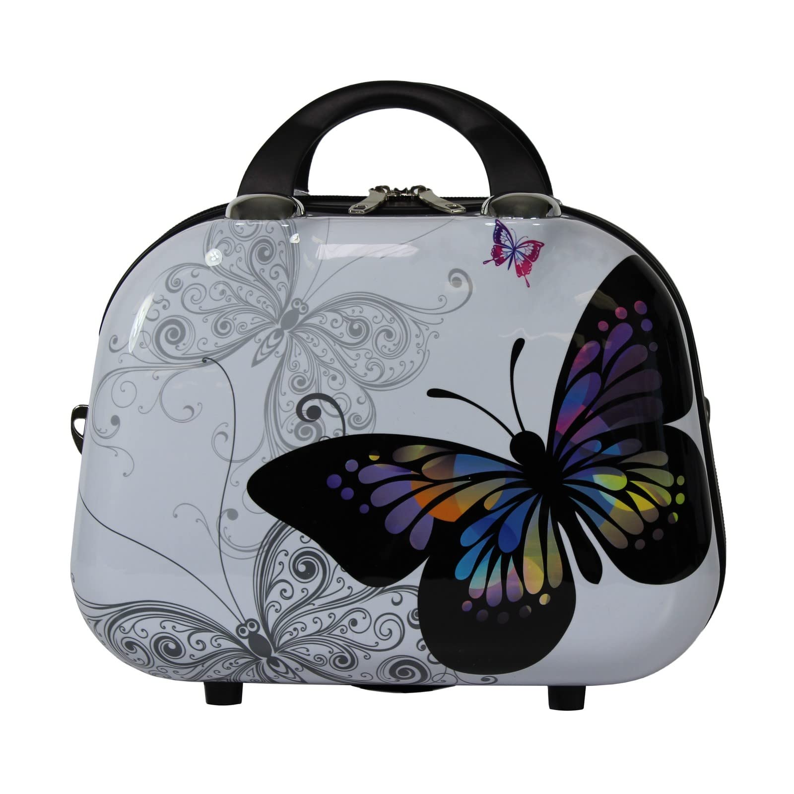 World Traveler Butterfly Polycarbonate Hardside Expandable Spinner Luggage with Enhanced Wheel System, 2-Piece Carry-On Set