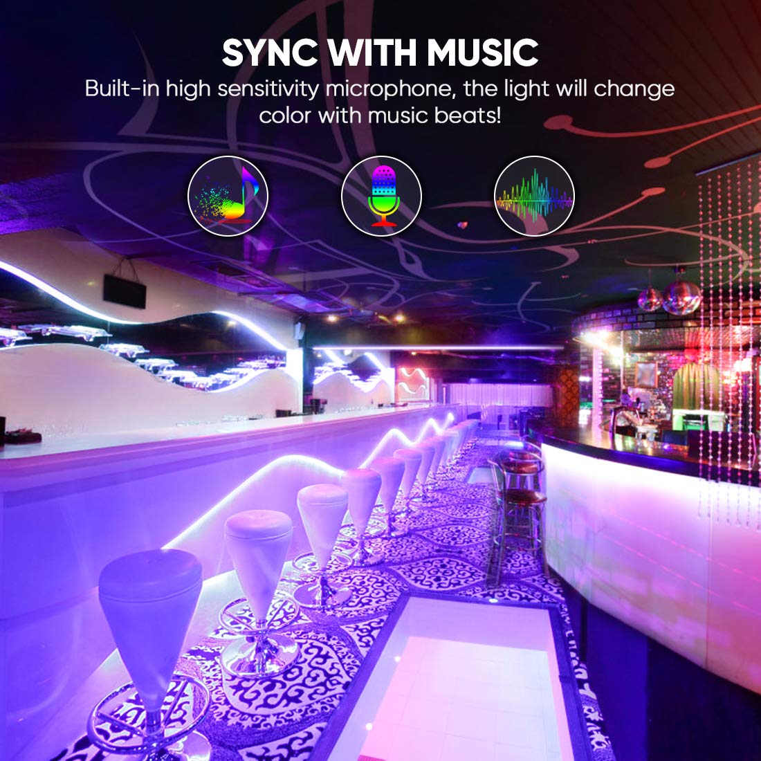 LED Strip Light,Smart WiFi Strip Light,Alexa LED Strip,DIY 5M IP67 Waterproof Dimmable Light Strip,5050 RGB Light,Sync with Music,Remote & Smart Life APP Control,DIY Home TV Party Christmas Decoration