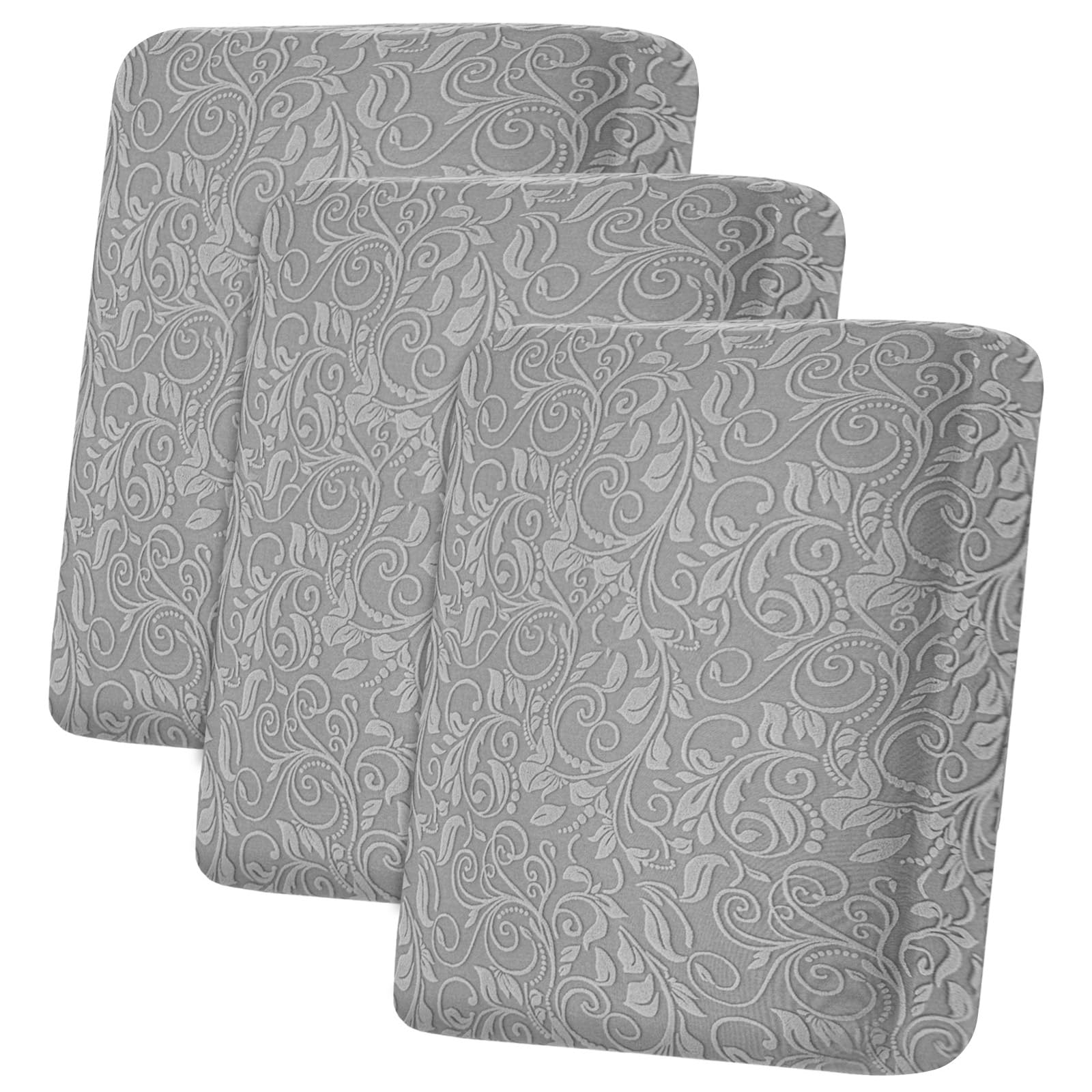 BTTO Stretch Couch Cushion Covers, Sofa Seat Covers, Fitted Sheets for Couch, Jacquard Furniture Slipcovers for Kids & Pets (1 Seater * 3, Light Gray)