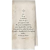 BlissfulAbon Christian Christmas Kitchen Towels - Bible Verse Waffle Decorative Dish Towels, Religious Scripture Hand Towel, Christmas Tree Tea Towel, Isaiah 9:6, 16x24 Inches