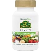 NaturesPlus Source of Life Garden Calcium - 120 Capsules - Calcium Supplement with Magnesium &amp; 20 Whole-Food Extracts - USDA Certified Organic, Non-GMO, Vegan, Gluten Free - 30 Servings