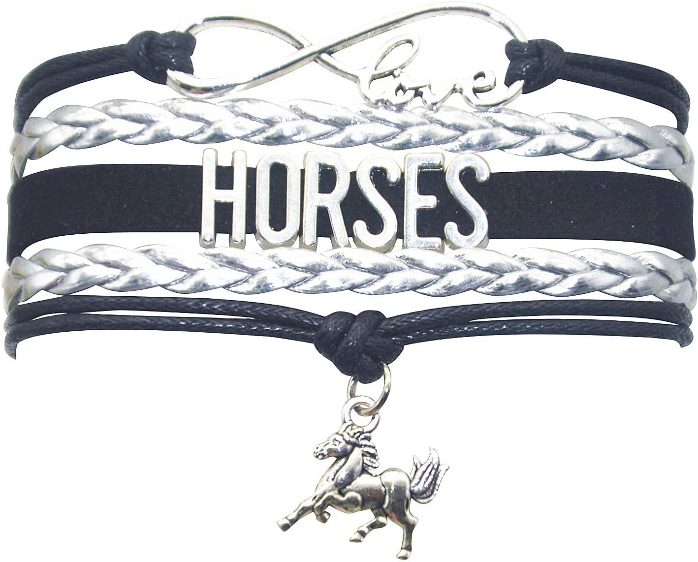 Horse Jewelry Bracelet Infinity Love Horse Equestrian Wrap Bracelet For Adult Riders, Horse Lovers, Horsemen Themed Gifts