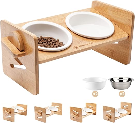 adjustable elevated dog feeder