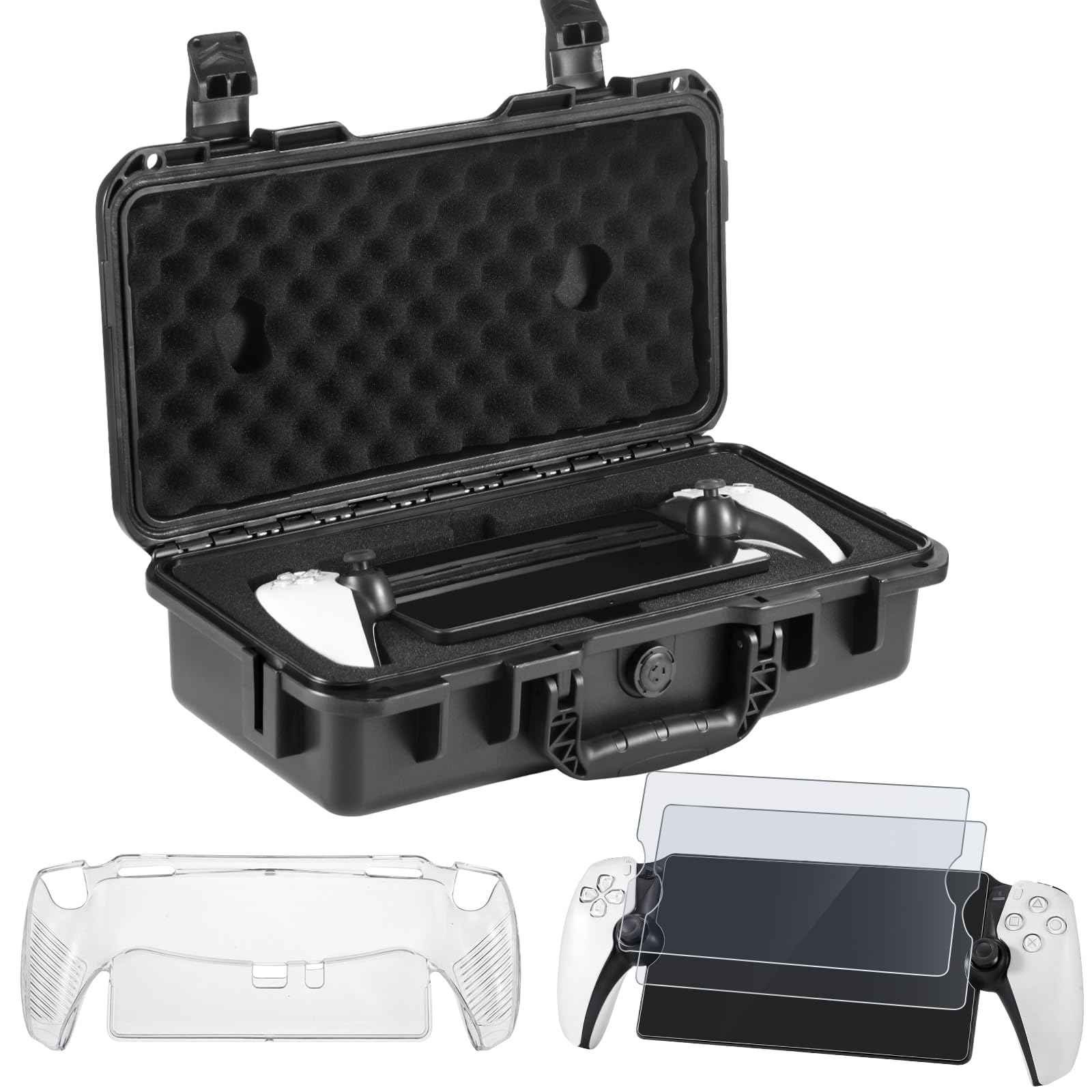 ZENACCE Hard Carrying Case Bundle for PlayStation Portal Remote Player, Accessories Kit Includes Waterproof Travel Bag, Protective Case and Screen Protectors for PS Portal