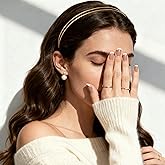 FANSSYA Double-Band Gold Metal Headband for Women | Minimalist Slim Aluminum Alloy Hair Accessory | Lightweight & Comfortable for Everyday Elegance