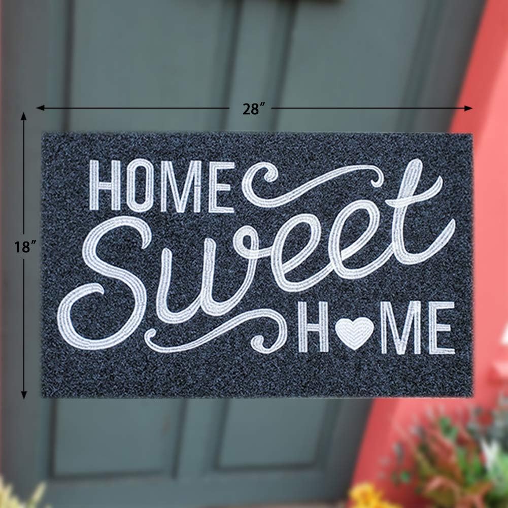 AAZZKANG Home Sweet Home Door Mat with Non Slip Rubber Backing Outdoor Indoor Welcome Mat Ultra Absorb Mud Easy Clean Front Door Entrance Doormat Grey - Image 3