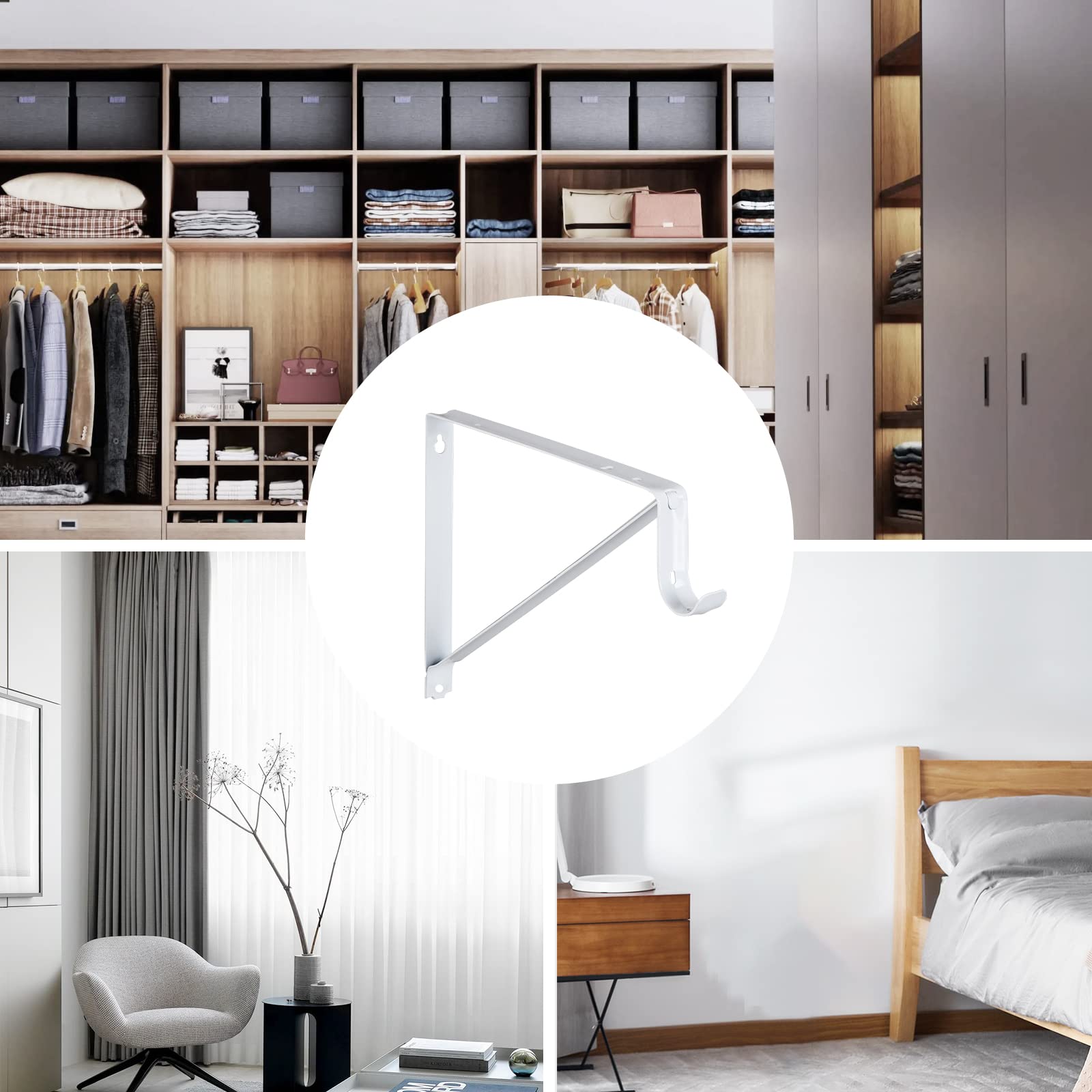 Mua HOME MASTER HARDWARE Heavy Duty Closet Shelf & Rod Brackets, Wall