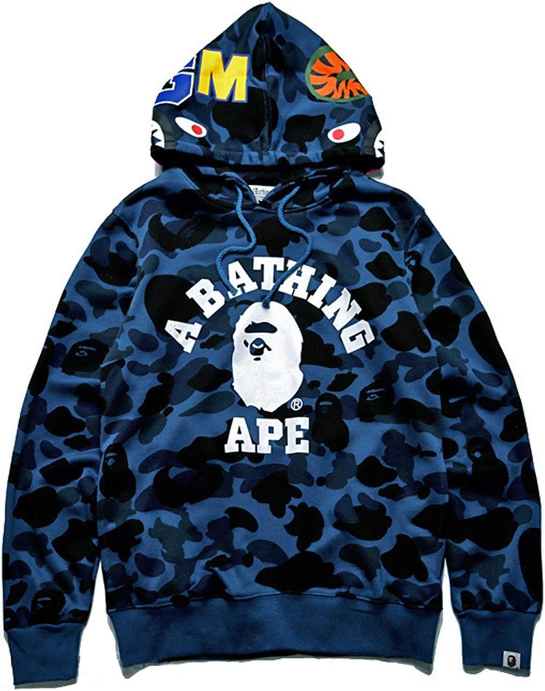 EWW Shark Ape Bape Camo Mens Women Hoodies Sweatershirt Casual Zip Up Hip-Hop Funny Tops