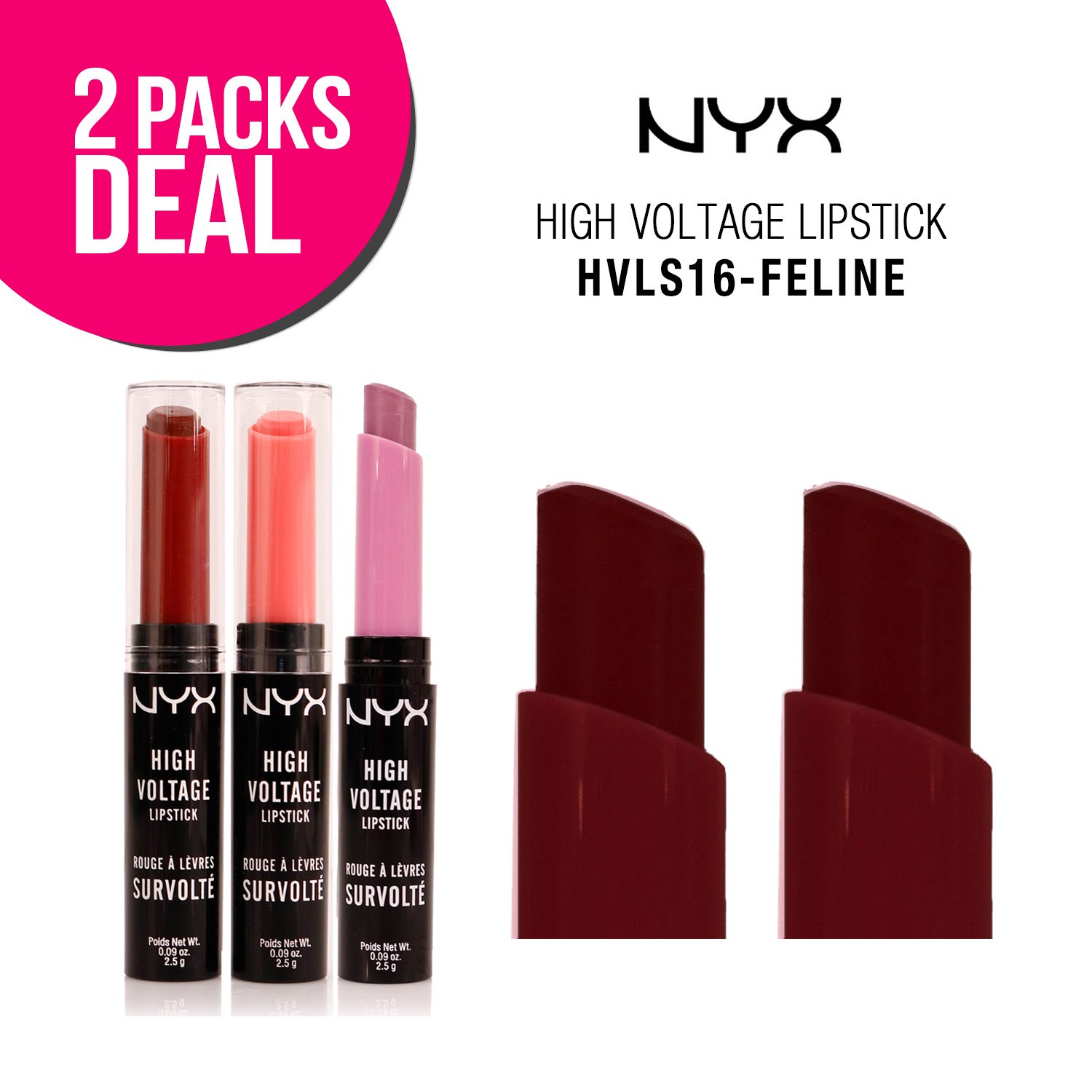 Amazoncom 2 Pack Nyx High Voltage Lipstick Hvls16
