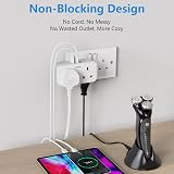 Mscien 4 Outlet USB Plug Adaptor UK 13A 3 USB Ports Dual 2 Pin Bottom Socket view 4