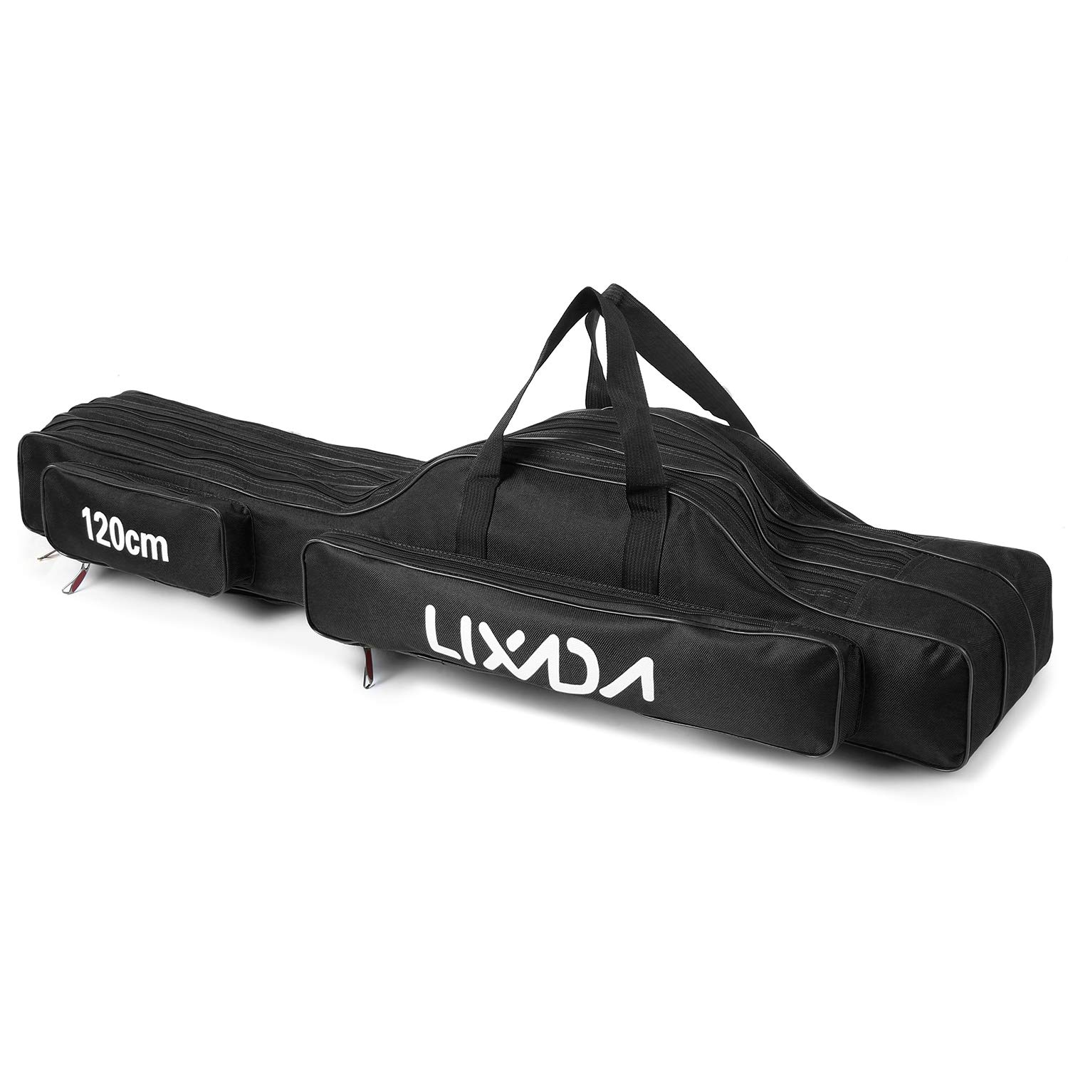 Lixada 3-Layer Portable Folding Fishing Rod Bag, Fishing Rod, Tools Storage Bag, Fishing Equipment, Fishing Tool Bag, Rod Case for Fishing Rods, 90/120/150 cm (Optional)