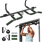KAKICLAY New Upgrade Pull Up Bar for Doorway with Ergonomic Grip - Upto 440 Lbs Capacity, No Screwing or Slipping - USA Original Patent, Designed, Shipped, Warranty
