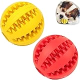 Sunglow 2 Pack Dog Toy Ball,Nontoxic Bite Resistant Teething Toys Balls for Small/Medium/Large Dog and Puppy Cat, Dog Pet Food Treat Feeder Chew Tooth Cleaning Ball Exercise Game IQ Training Ball