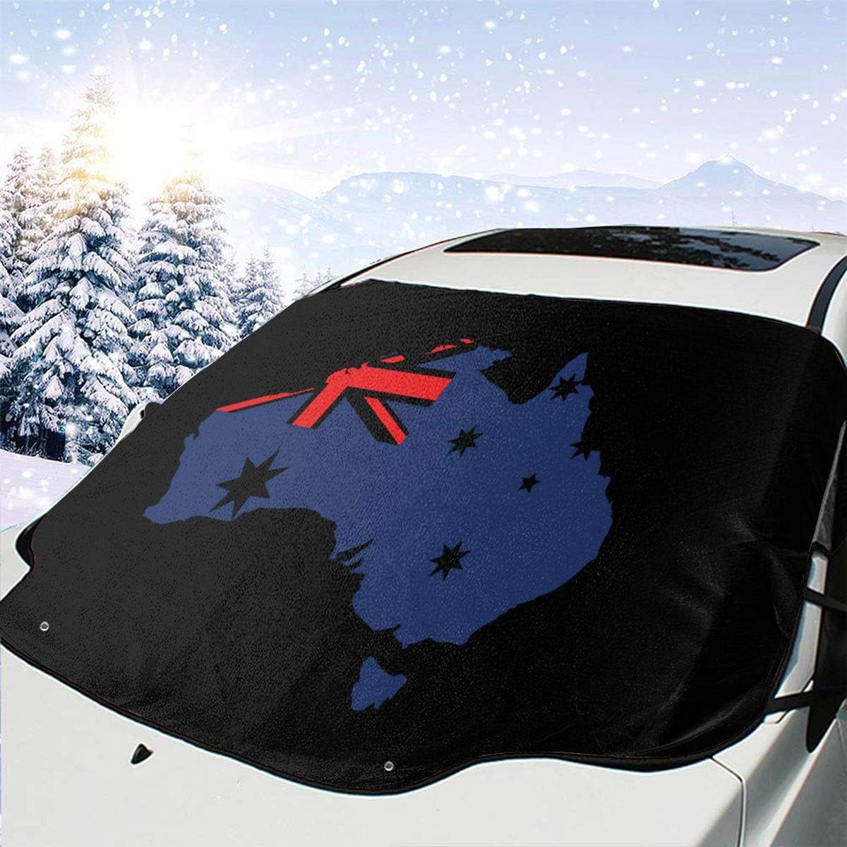 Nixboser Australia Flag Map Car Windshield Sunshade Foldable Waterproof Sun Shade for Car Window Front for SUV Trucks Minivans Van