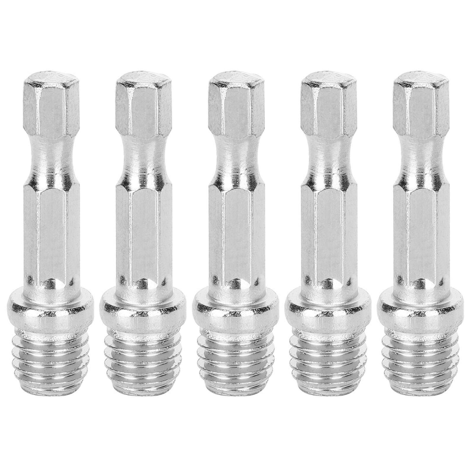 5Pcs Drill Connecting Rod Adapter, M10 Conversion Rod Electric Drills Screw Shaft Disk Conversion Stick for polishing Pads, Drill bits, Saw Blades, etc