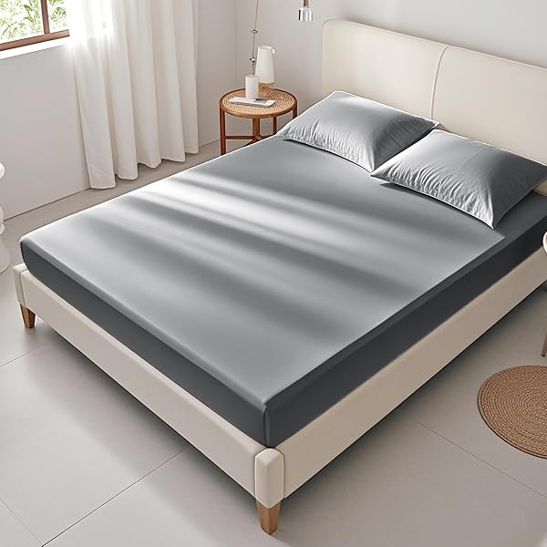 FRESHCULTURE FULL FITTED SHEET ONLY – PREMIUM HOTEL-QUALITY FITTED SHEET FOR FULL BED – ULTRA SOFT & BREATHABLE BRUSHED MICROFIBER – ELEGANT BLACK BOX PACKAGING (DARK GREY)