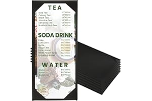 DUPDMKIN Menu Holder PU Leather Menu Covers 4.25" X 11" Black Restaurant Supplies Ticket Holder for Restaurant, Coffee Bar, Wine List (1 View, 6 Pack)