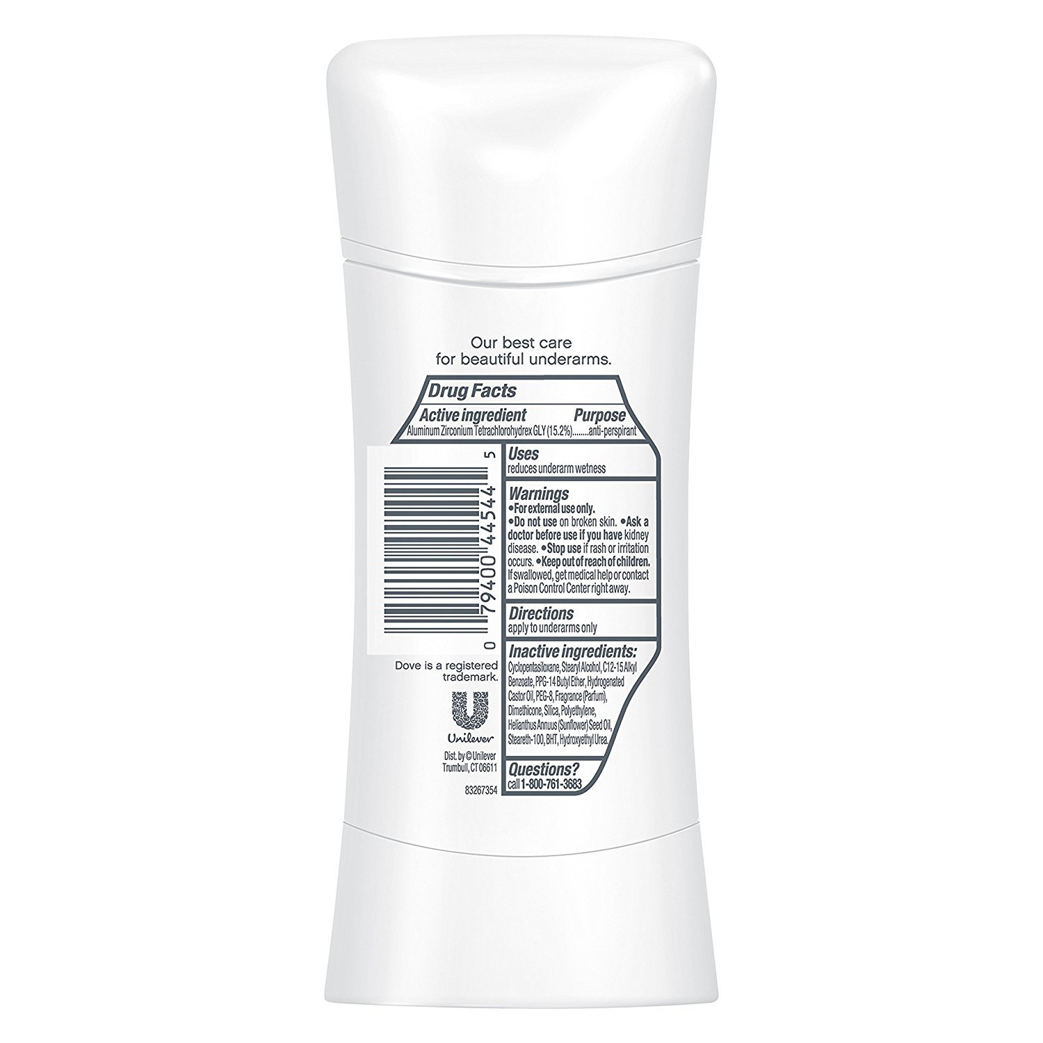 Dove Antiperspirant Deodorant, Original Clean, 2.6 oz : Beauty