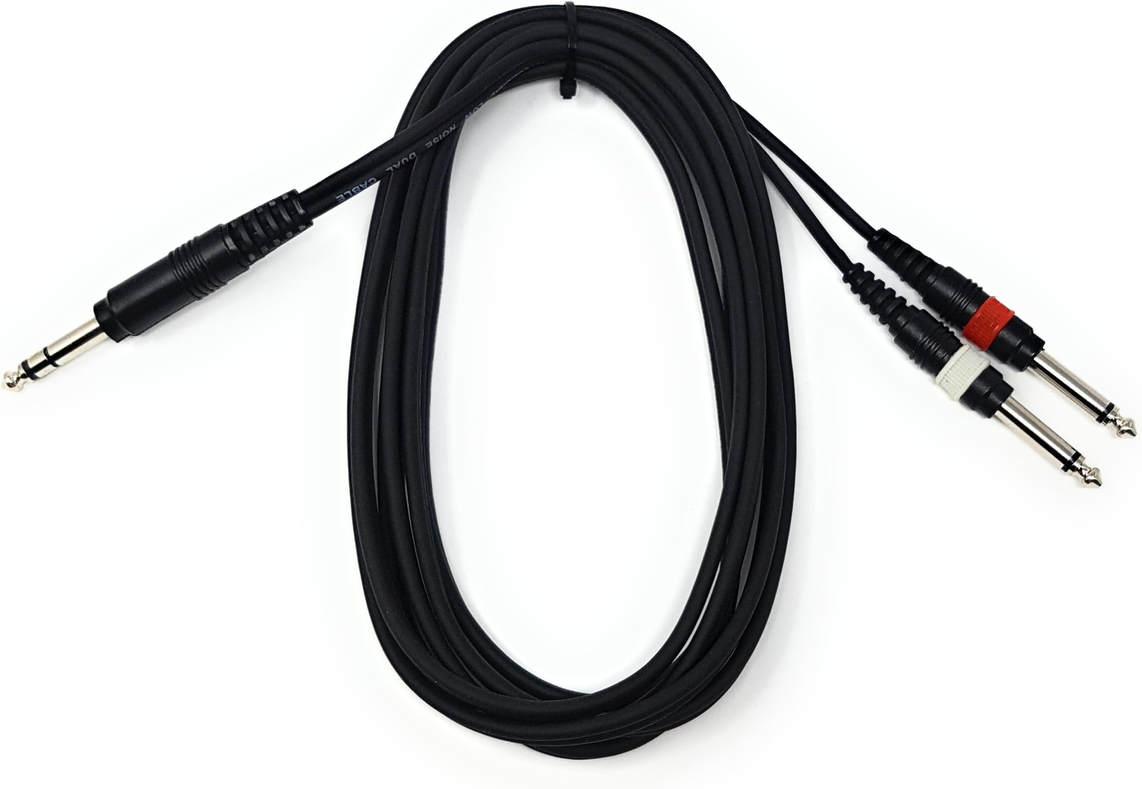 MainCore 3m long Stereo 6.35mm 1/4 Jack to 2 x 6.35mm Twin Mono Jacks Y Cable Lead Converter/Extender Splitter Cord (Available in 0.30m, 1.50m, 3m, 6m) (3m)