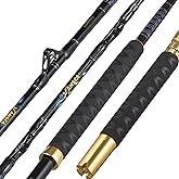FISHAPPY Trolling Rod Saltwater Offshore Heavy Roller Rod Bent Butt Trolling Rod Big Game Conventional Boat Fishing Pole Heavy Duty Fishing Rod 5'1''/ 6'