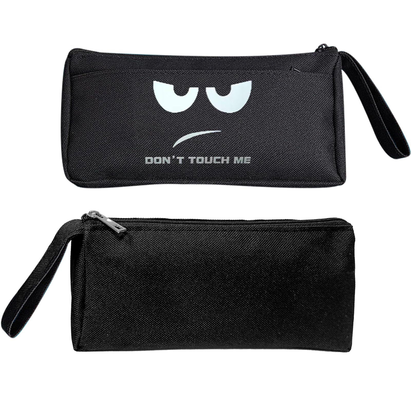 JSTHHTT Pencil Case, Large Capacity Pencil Pouch, Black Pencil Case, Pen Holder Cases, Pencil Pouch with Zipper, School Supplies for Teen Girls Boys Adults, Portable Gift for Office, Dont Touch