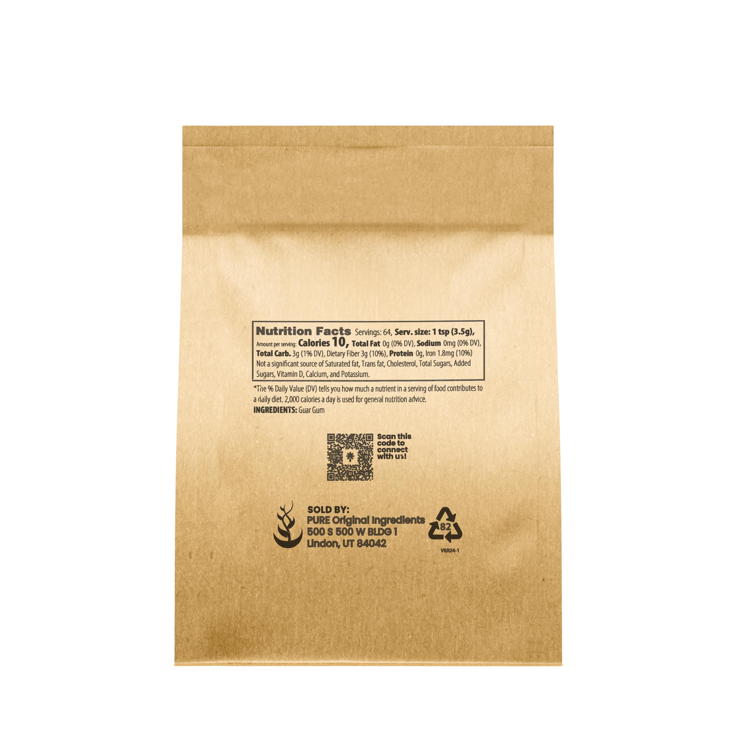 Pure Original Ingredients Guar Gum (8 oz) From Guar Beans, Food Grade, Gluten Free