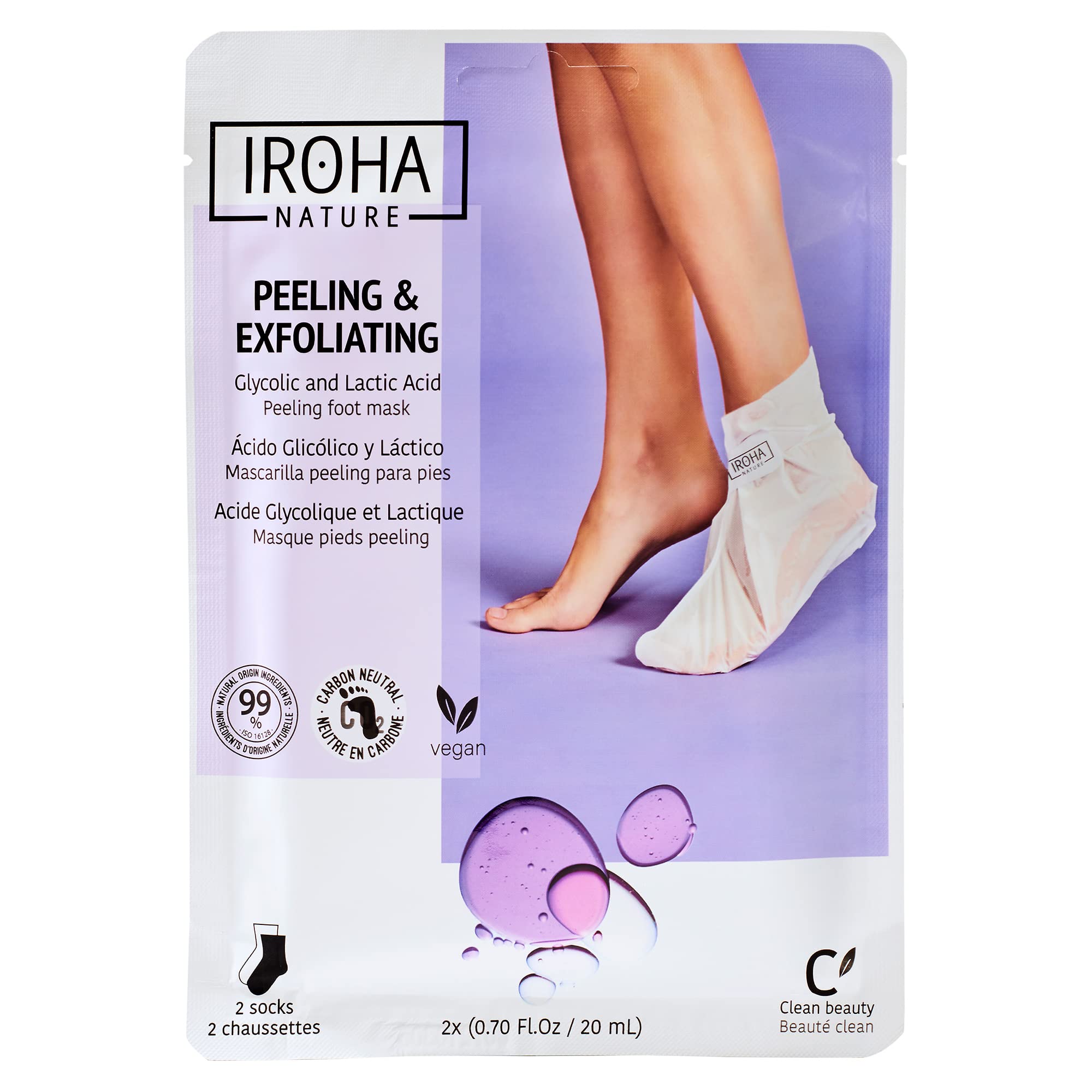 Exfoliation Lavender Sock by Iroha Nature Progressive Exfoliation Foot Socks