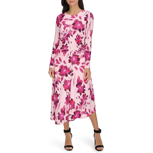 Calvin Klein Womens Floral Shift Dress Red/Black Multi 2 at Amazon Women's  Clothing store