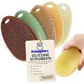 Silicone Dish Scrubber Set of 5 | Reusable Silicone Sponges for Dishes | BPA-Free Food Grade Kitchen Scrubbers | Non-Scratch for Dishes, Pots, Pans &amp; Household Cleaning [Fall]