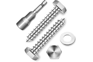 (20-Set) 1/4 x 1-1/2" Lag Screws for Wood, Stainless Steel Heavy Duty Hex Head Lag Bolts, ASME B18.2.1 Commercial/Industrial Grade Mounting Screws Bolts Kit by Marysino