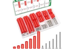 Aienxn 175PCS Red Electrical Outlet Spacers Kit, 85PCS 6-32 Thread Cup Head Mounting Screws and 90PCS Outlet Spacer Without Threaded, Outlet Spacers for Electrical Box, Screws Switch and Receptacle