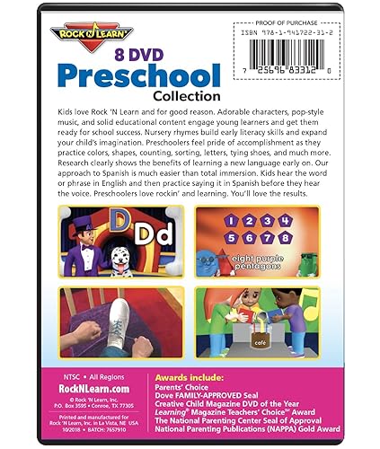 Preschool 8 DVD Collection by Rock 'N Learn (Nursery Rhymes