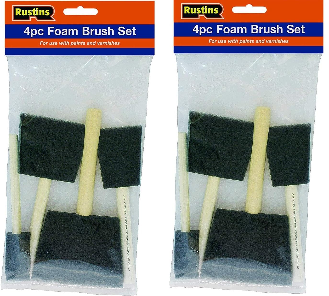 RUSTINS Foam Brushes - 1"; 2"; 3" & 4" (TWIN PACK)