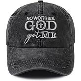MANMESH HATT No Worries God Got Me Hat for Men Women, Adjustable Cotton Embroidered Christian Gifts Baseball Cap