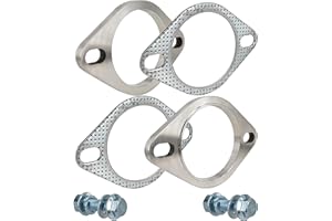 SHINTONES 3 Inch 2 Bolt Exhaust Flange and Gasket,Stainless Steel Exhaust Flange Connection Set with Flange Bolts and Nuts(76mm)