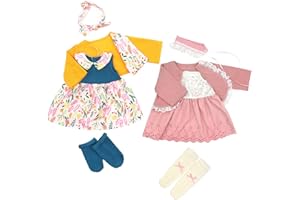 OTMOON 20 Inch Doll Clothes Outfits Doll Dress with Coat, Headband Socks 2-packs for 20-22 Inch Doll (Not Include Doll)