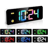 Digital Alarm Clock for Kids Bedrooms Small Digital Clock with 7 Colors | 4 Dimmable Brightness, 3 Adjustable Volumes with Snooze, USB Charging Port and Battery Backup Multicolored